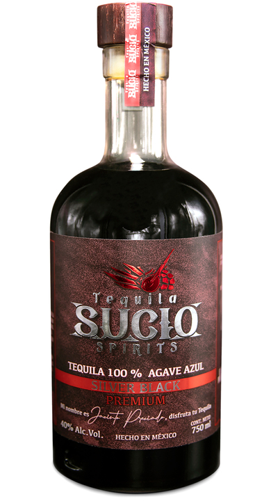 Bottle of Tequila Sucio Silver Black