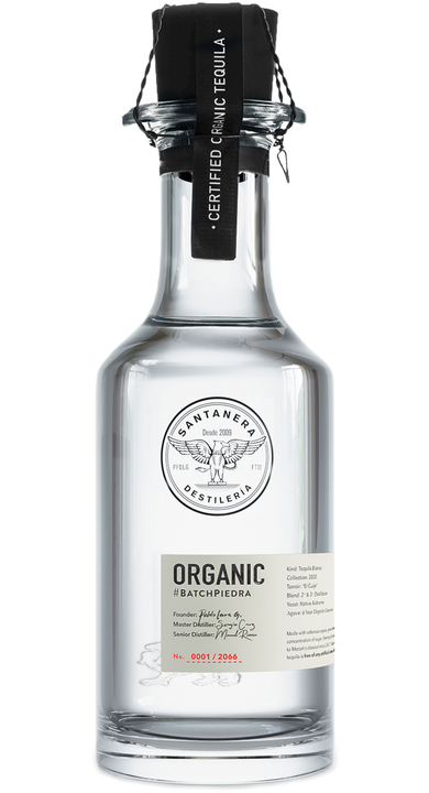 Bottle of Santanera Organic Blanco #BatchPiedra