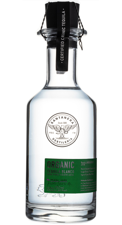 Bottle of Santanera Organic Blanco Mezquite