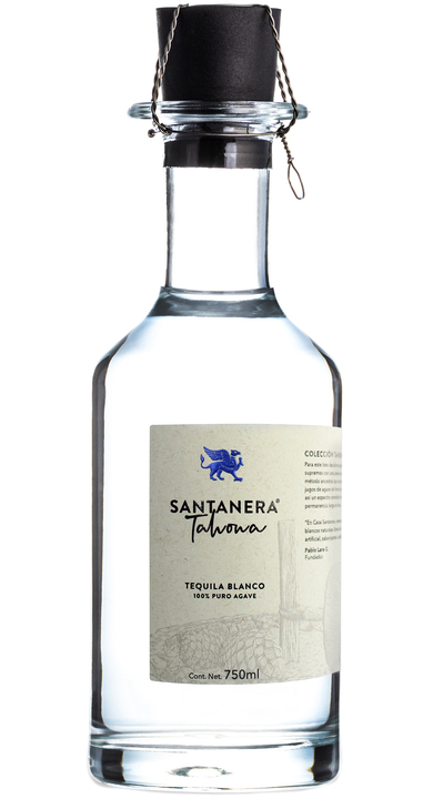 Bottle of Santanera Tahona Tequila Blanco