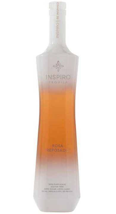 Bottle of Inspiro Tequila Rosa Reposado