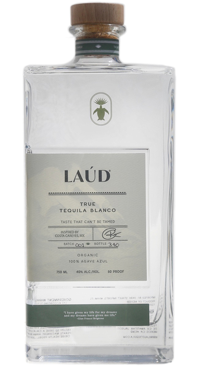 Bottle of Laúd Tequila Blanco