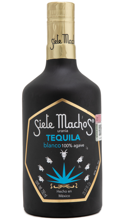 Bottle of Siete Machos Urania Tequila Blanco
