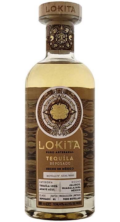 Bottle of Lokita Tequila Reposado