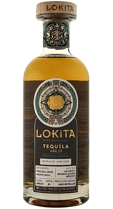 Bottle of Lokita Tequila Añejo