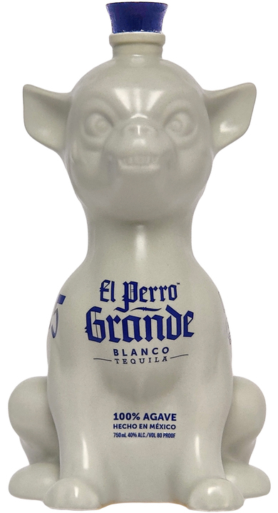 Bottle of El Perro Grande Blanco Tequila