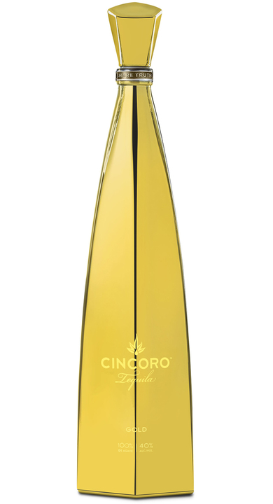 Bottle of Cincoro Tequila Gold
