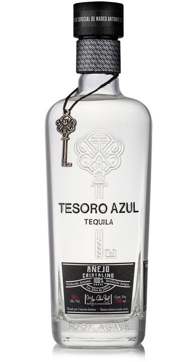 Bottle of Tesoro Azul Añejo Cristalino