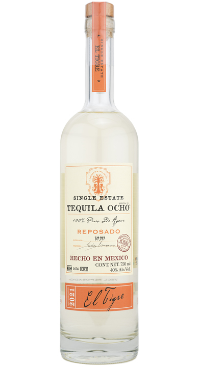 Bottle of Ocho Tequila Reposado