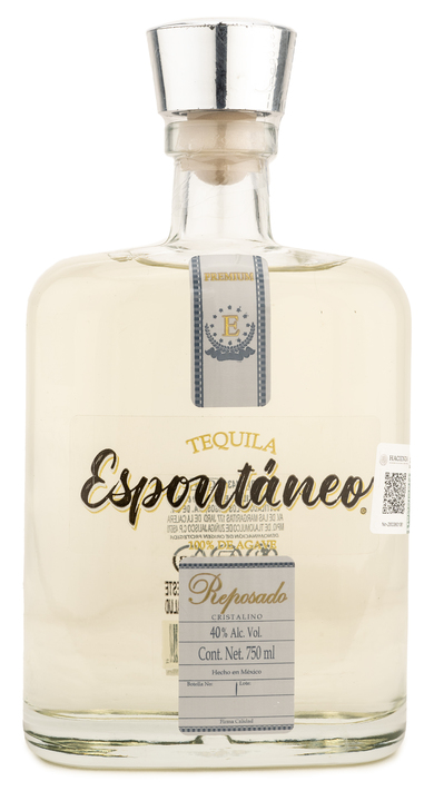 Bottle of Tequila Espontáneo Reposado Cristalino