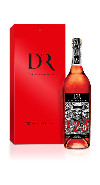 Bottle of 123 Organic Tequila Diablito Rojo Extra Añejo