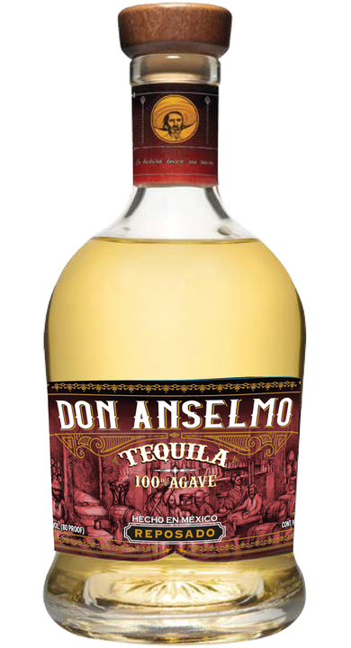 Bottle of Don Anselmo Tequila Reposado