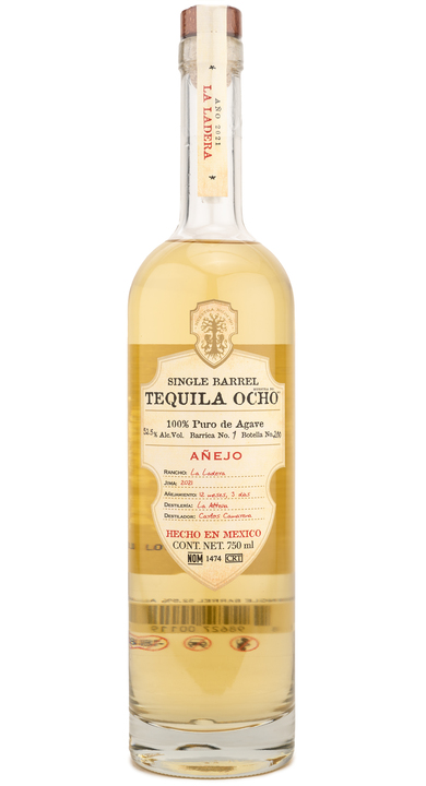 Bottle of Ocho Tequila Añejo (Single Barrel) - La Ladera 2021