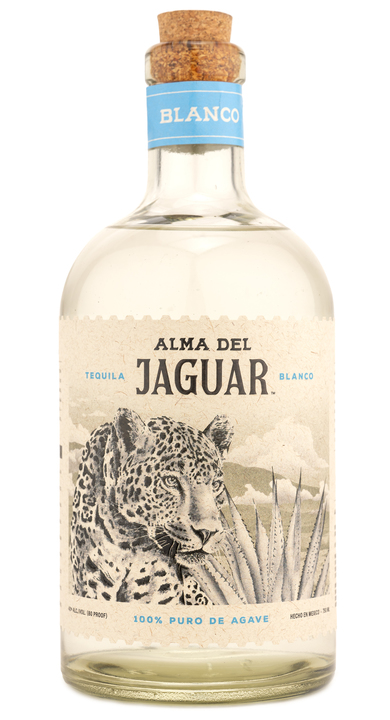 Bottle of Alma del Jaguar Tequila Blanco