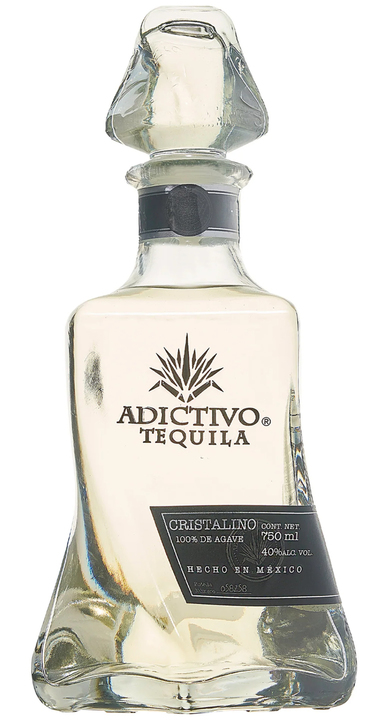 Bottle of Adictivo Tequila Reposado Cristalino