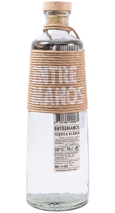 Bottle of Entremanos Tequila Blanco