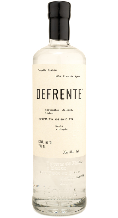 Bottle of Defrente Tequila Blanco