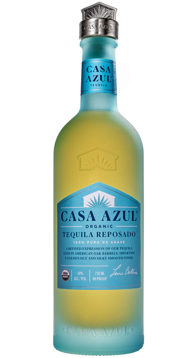 Bottle of Casa Azul Organic Tequila Reposado