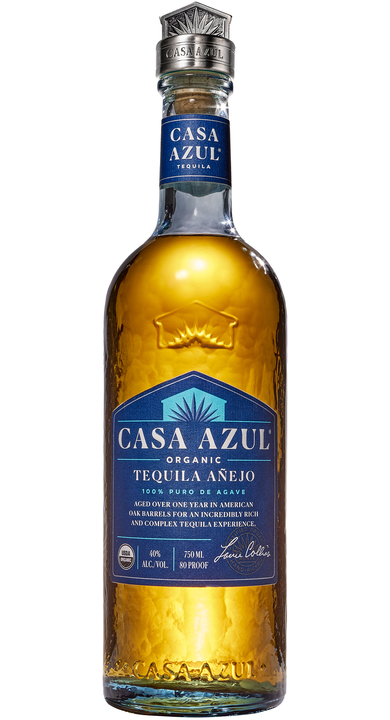 Bottle of Casa Azul Organic Tequila Añejo