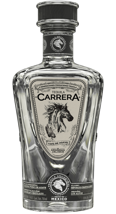 Bottle of Carrera Tequila Reposado Cristalino