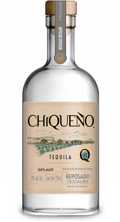 Bottle of Chiqueño Tequila Reposado Cristalino