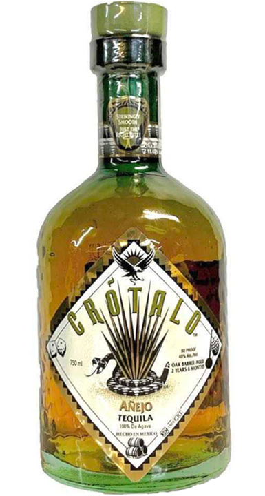 Bottle of Crotalo Tequila Añejo