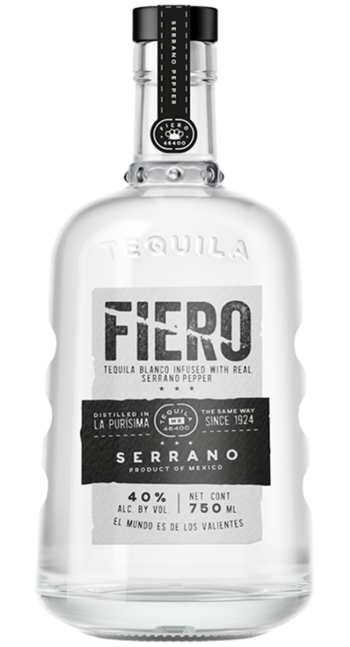 Bottle of Fiero Serrano Tequila
