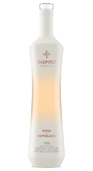 Bottle of Inspiro Tequila Rosa Reposado