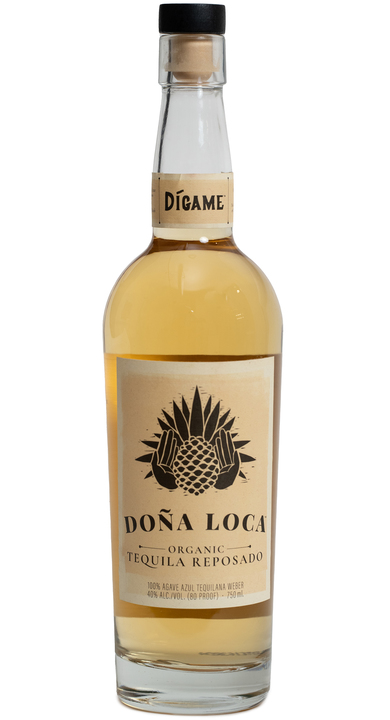 Bottle of Doña Loca Organic Tequila Reposado