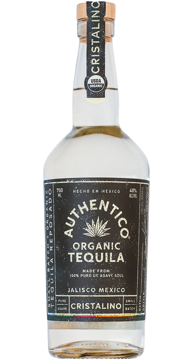 Bottle of Authentico Organic Tequila Reposado Cristalino