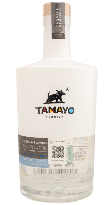 Bottle of Tamayo Tequila Blanco