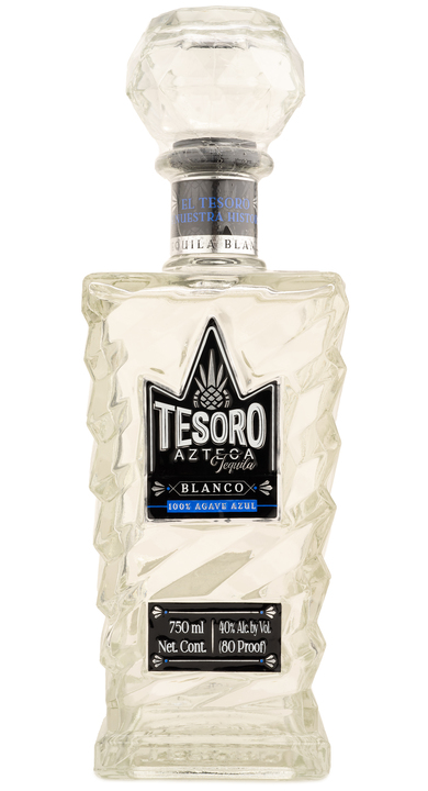 Bottle of Tesoro Azteca Tequila Blanco