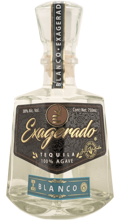 Bottle of Exagerado Tequila Blanco