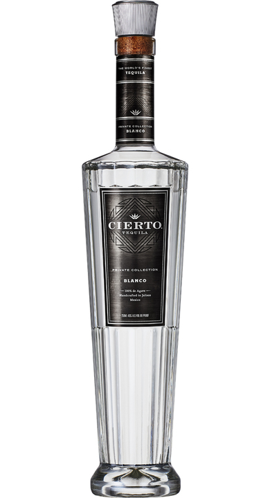 Bottle of Cierto Tequila Private Collection Blanco