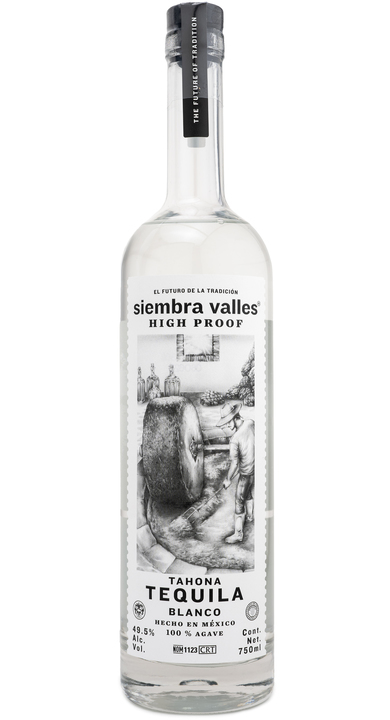 Bottle of Siembra Valles High Proof Tahona Blanco