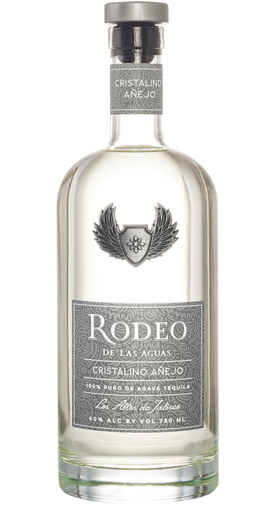 Bottle of Rodeo de Las Aguas Tequila Cristalino Añejo