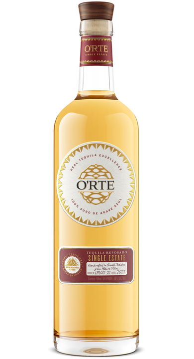 Bottle of O'RTE Tequila Reposado
