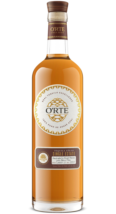 Bottle of O'RTE Tequila Añejo