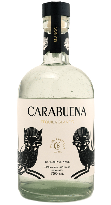 Bottle of Carabuena Tequila Blanco