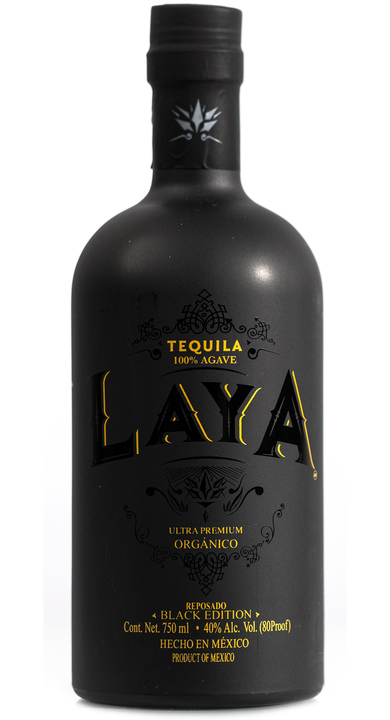 Bottle of Laya Reposado Black Edition