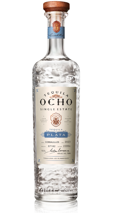 Bottle of Ocho Tequila Plata