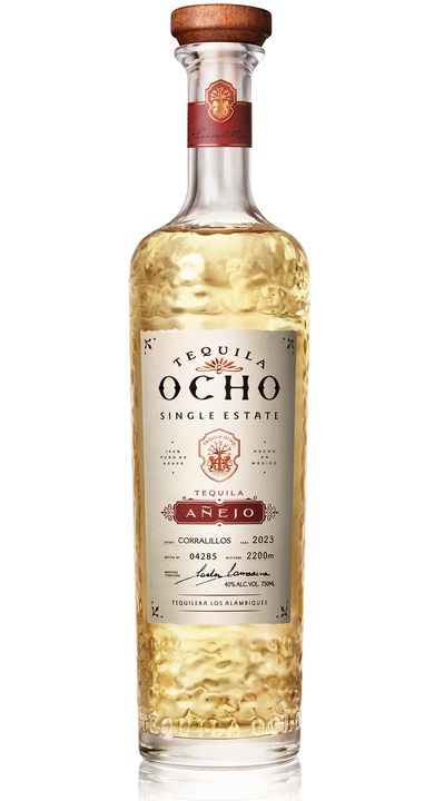 Bottle of Ocho Tequila Añejo