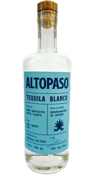 Bottle of AltoPaso Tequila Blanco