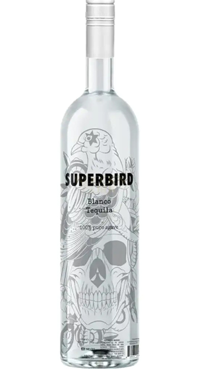Bottle of Superbird Blanco Tequila