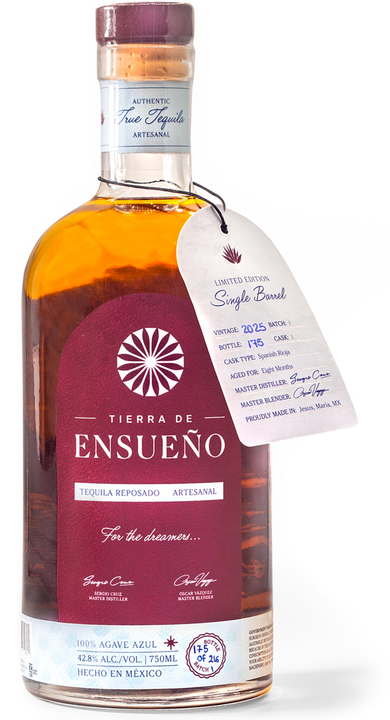 Bottle of Ensueño Single Barrel Reposado (Spanish Rioja Cask)