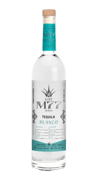 Bottle of Lote M77 Noban Tequila Blanco