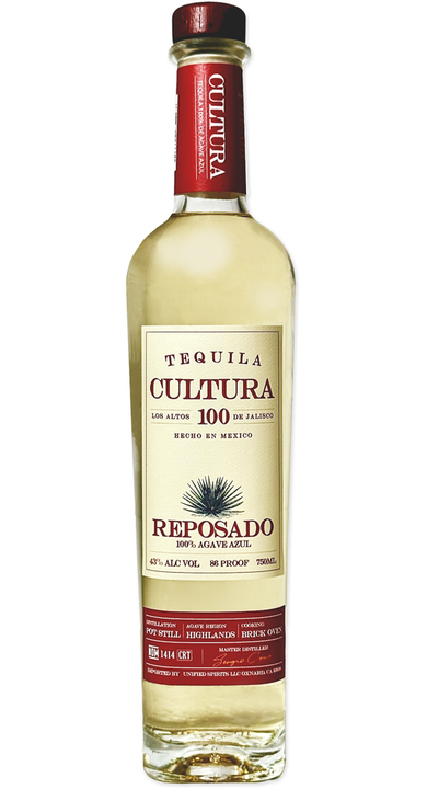Bottle of Cultura 100 Reposado