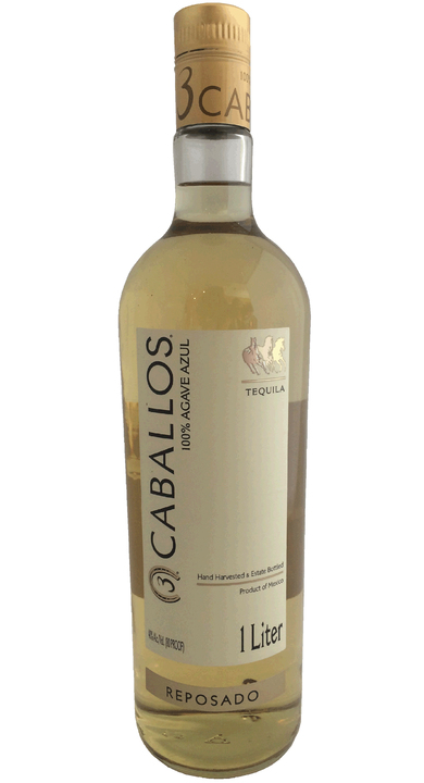 Bottle of 3 Caballos Reposado