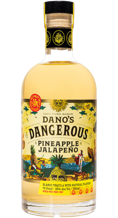 Bottle of Dano's Dangerous Pineapple & Jalapeño