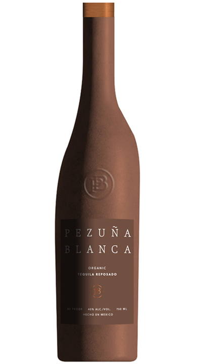 Bottle of Pezuña Blanca Organic Tequila Reposado